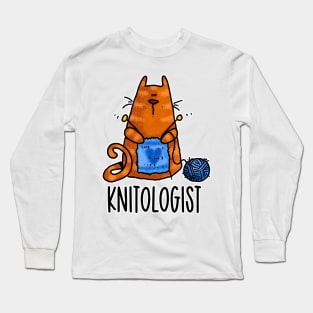 Knitologist (Ginger Kitty) Long Sleeve T-Shirt